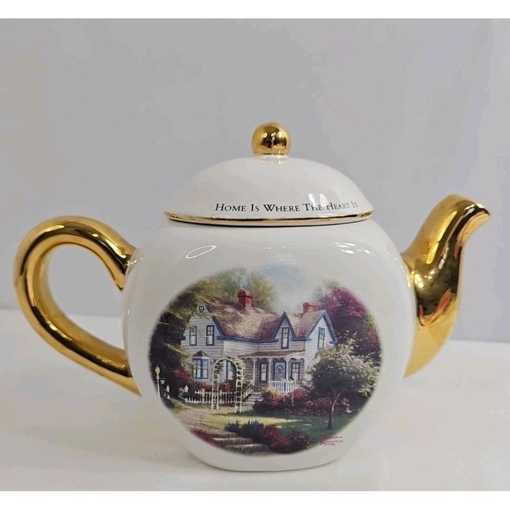 Rare Thomas Kinkade "Home is Where the Heart Is II"‎ Porcelain Teapot